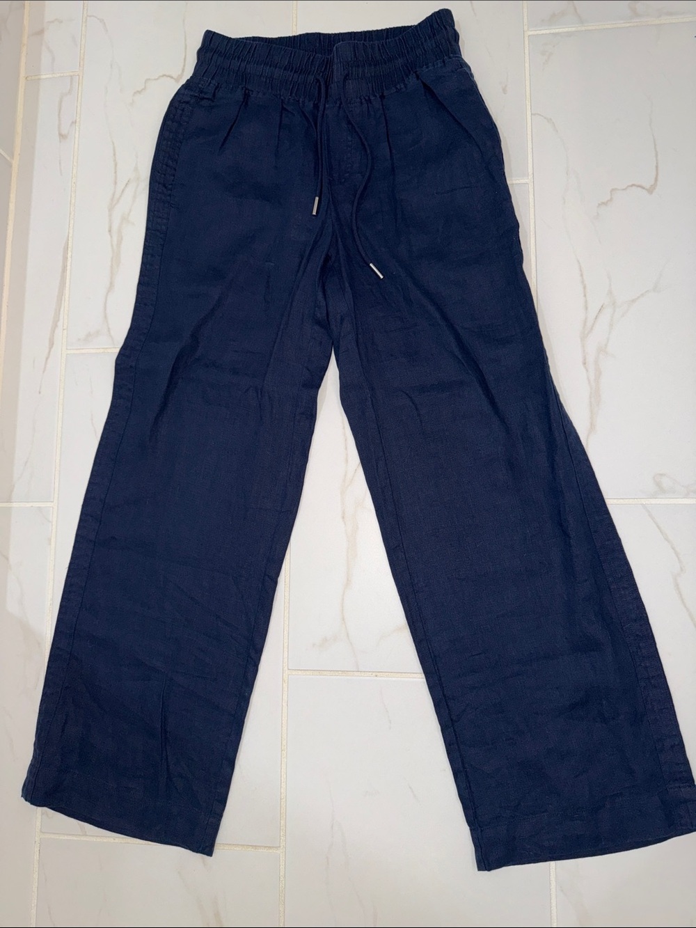 Quince Navy Linen Pants